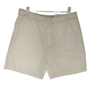 And Now Men's Beige Drawstring Casual Shorts, This Size L, Cotton Elastic Waist